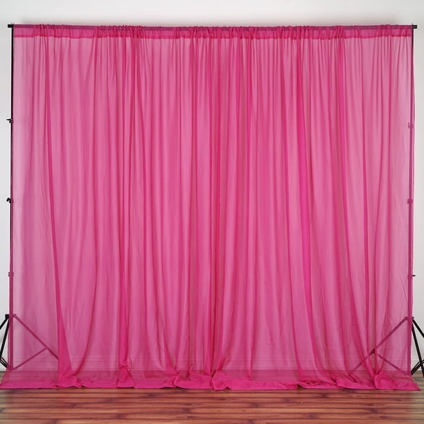 Purple wedding backdrop decoration drapes sheer 6 to 12 ft x 114". 